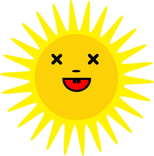 sun icon emotion cartoon sign symbol design