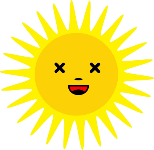 sun icon emotion cartoon sign symbol design