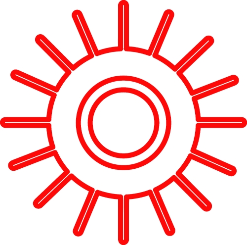 Sun icon sign symbol design