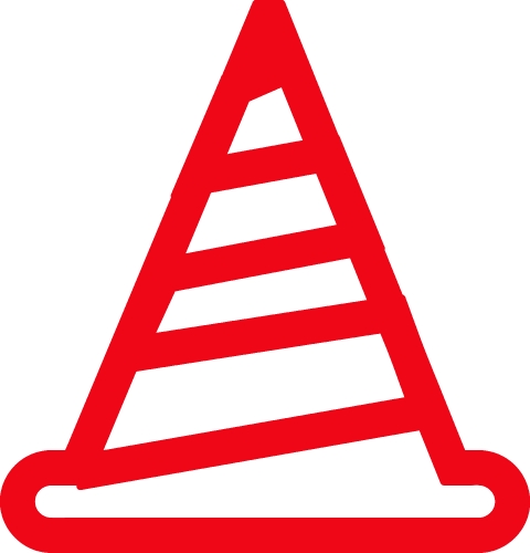 traffic cone icon sign design