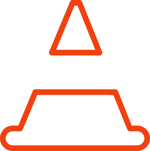 traffic cone icon sign design