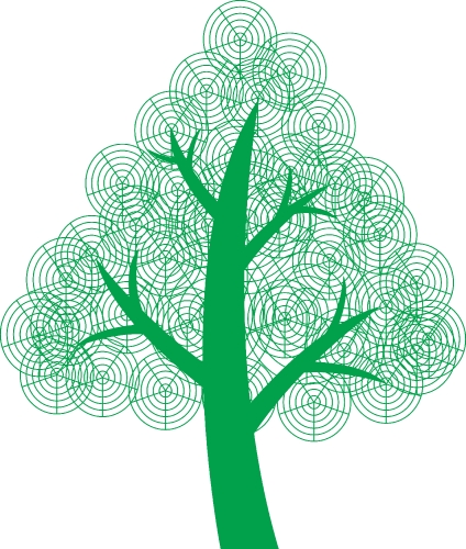 Trees with leaves icon sign design