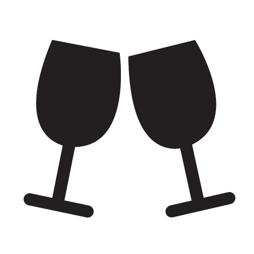 Two glasses of wine or champagne icon