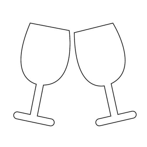 Two glasses of wine or champagne icon