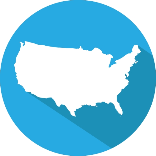 USA map icon sign symbol design