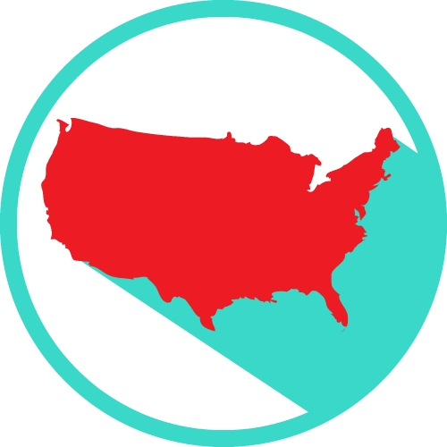 USA map icon sign symbol design