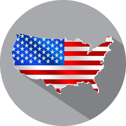 USA map icon sign symbol design