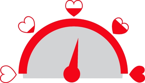 Valentine's day card idea Love meter sign design