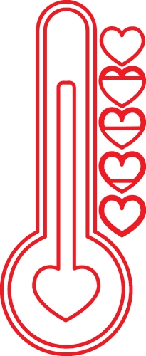 Valentine's day card idea Love meter sign design