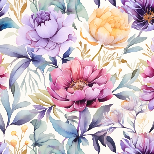 Watercolor floral seamless pattern abstract background