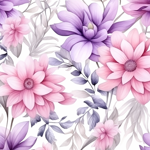 Watercolor floral seamless pattern abstract background