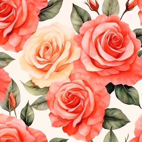 Watercolor Rose flower seamless pattern abstract background