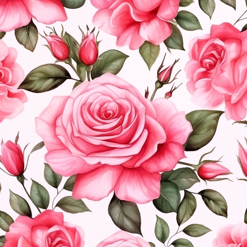 Watercolor Rose flower seamless pattern abstract background