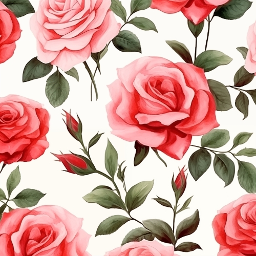 Watercolor Rose flower seamless pattern abstract background