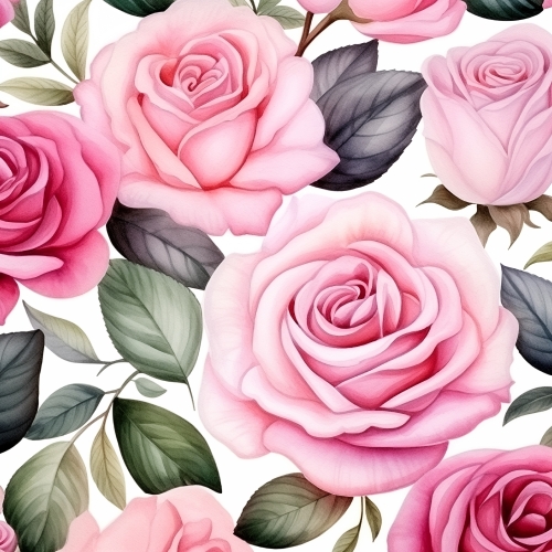 Watercolor Rose flower seamless pattern abstract background