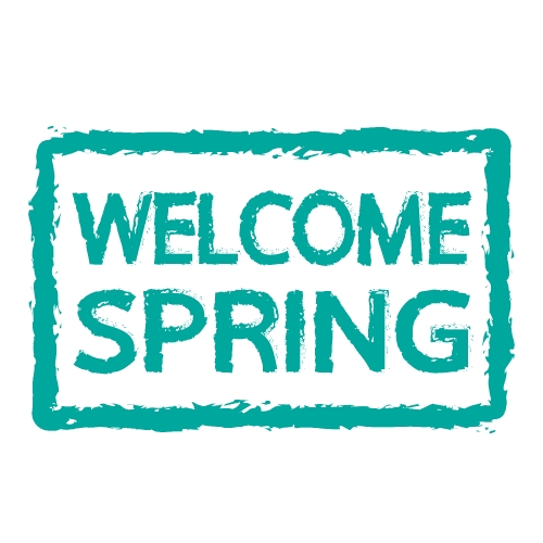 welcome Spring typography design label icon Stock Illustration