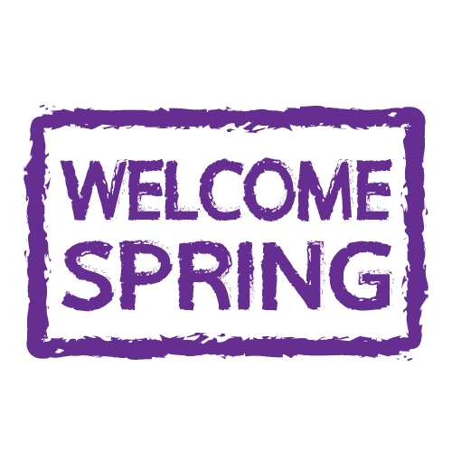 welcome Spring typography design label icon Stock Illustration