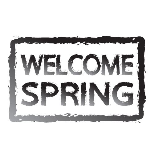 welcome Spring typography design label icon Stock Illustration