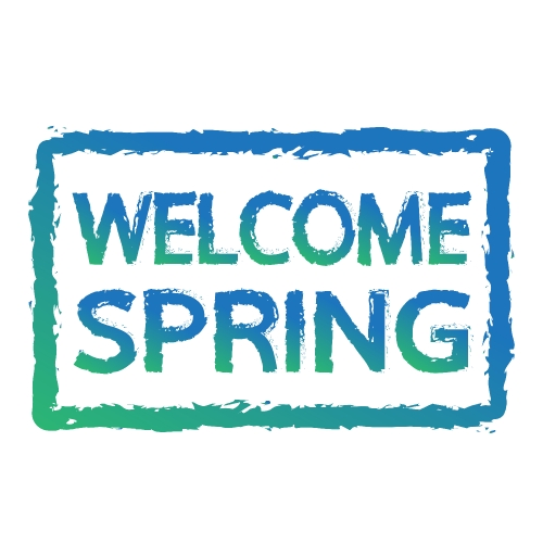 welcome Spring typography design label icon Stock Illustration